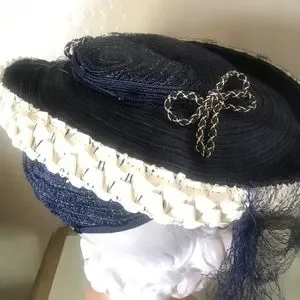 JULIAN | Accessories | Striking 94s Navy And White Wide Brim  display picture 2